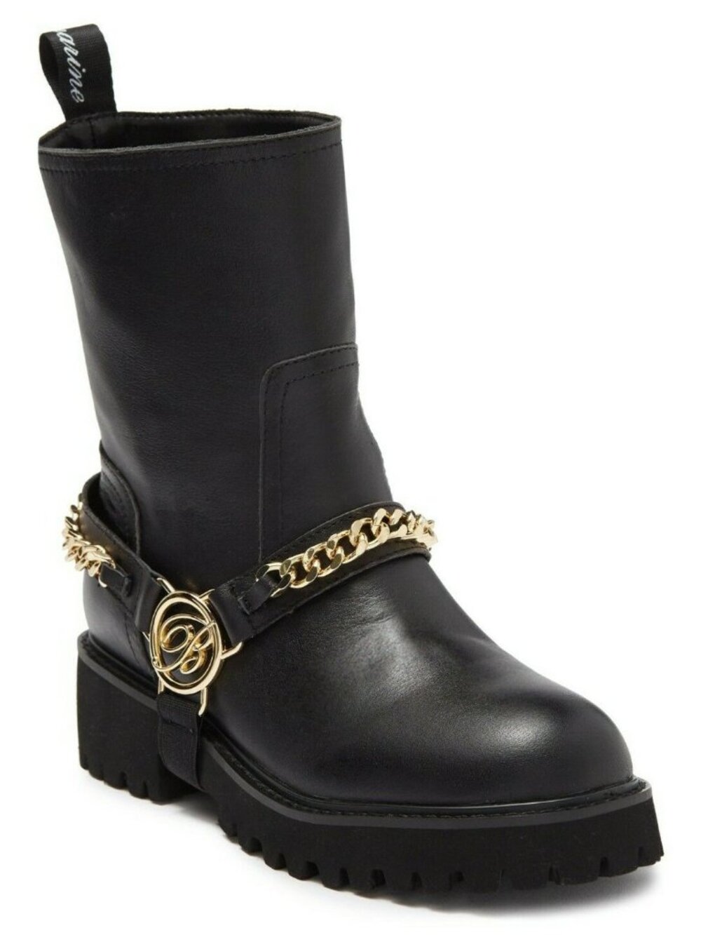 Blumarine Women's Leather Moto Biker Boots Black Size 38, US 8 -  Made in Italy
